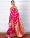 Indiehaat | Banarasi Silk Satin Weaving Pink Saree