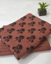 Indiehaat | Blockprinted Cotton Suit (Top & Bottom) Rust Brown