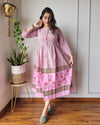 Indiehaat | Blockprinted Cotton Long Dress Pink