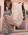 Indiehaat | Festive Fusion Lehanga Choli Set Classic Black BlockPrinted