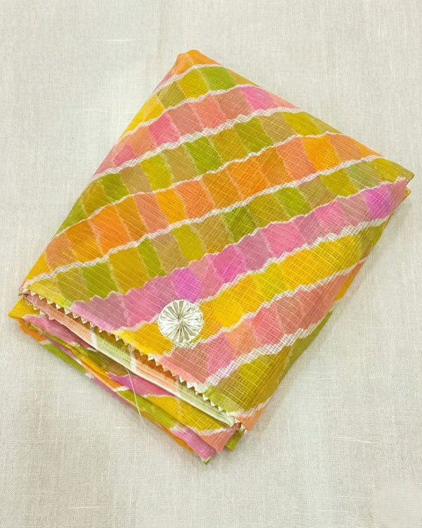 Pankhudi Kacchi Gota Patti Kota Cotton White Saree