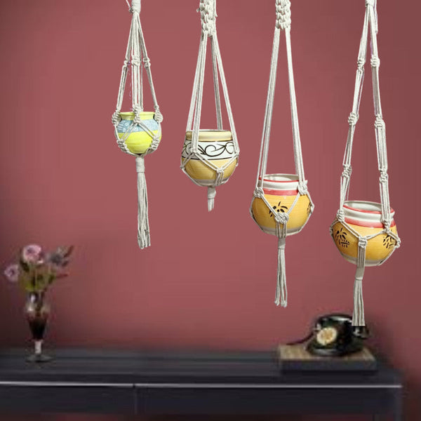 Macrame Hangers – Off White – Set of 4 – Indiehaat  