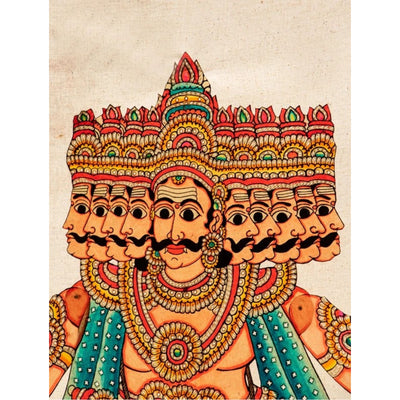 Multicolor Handcrafted Leather Ganesha Painting-Indiehaat