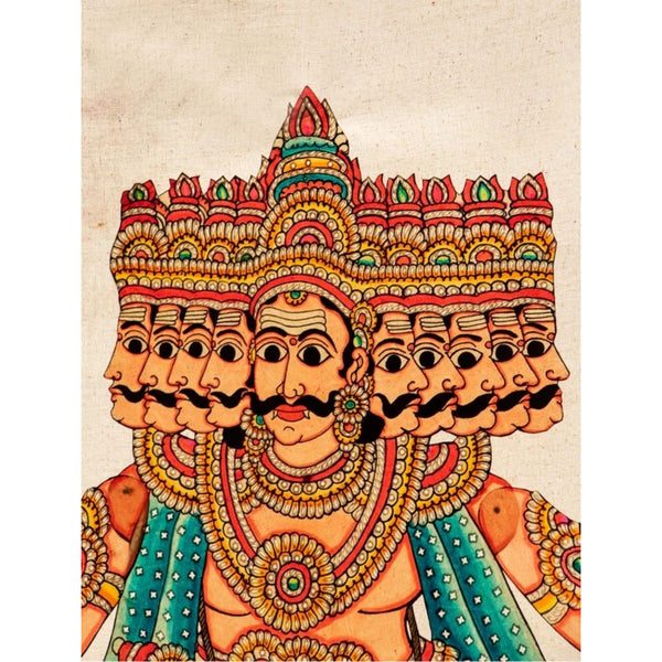 Multicolor Handcrafted Leather Ganesha Painting-Indiehaat