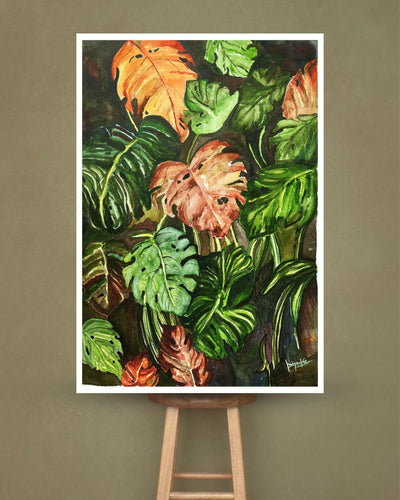 Water Color Painting (Green is Refreshing) by Priyanka (Unframed) - IndieHaat