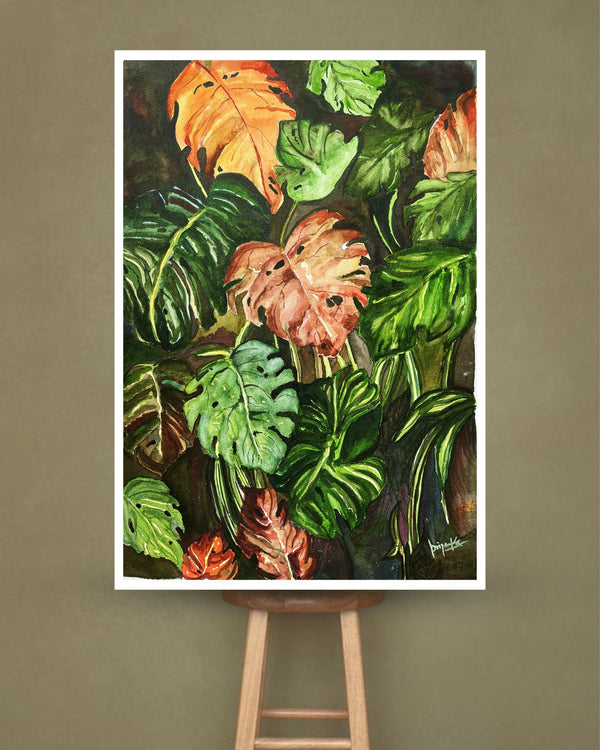 Water Color Painting (Green is Refreshing) by Priyanka (Unframed) - IndieHaat