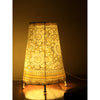 Indiehaat | Flower Kalamkari Handpainted Standing Round Leather Lamp | 9 Inch