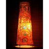 Indiehaat | Ganesh Kalamkari Handpainted Standing Round Leather Lamp | 26 Inch