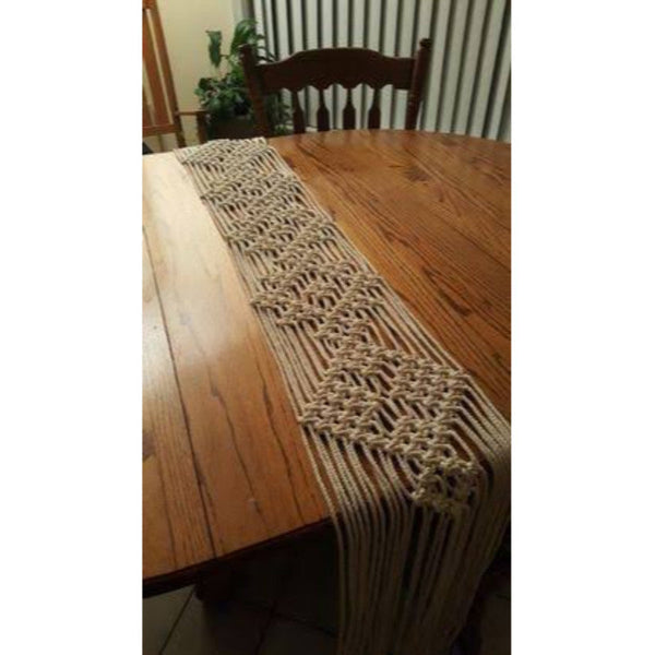 Macrame White Table Bed  Runner-Indiehaat