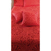 Handcrafted Red Aplique Work King Size Double Bed Cover (7.5 Ft X 9 Ft)With 2 Pllow Covers And 2 Cushion Covers-Indiehaat