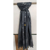 Hand Dyed Slub Linen Gray Dupatta-Indiehaat