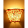 Indiehaat | Peacock Kalamkari Handpainted Wall Mount Leather Lamp | 5.5 Inch