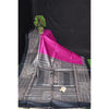 Silkmark Certified Tussar Silk Handloom Handblock Printed Pink Saree with Blouse-Indiehaat