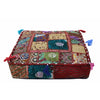 Indiehaat | Khamma Ghani Decorative Cotton Pouffe Cover Kantha Work