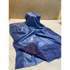 Silkmark Certified Pure Tussar Hand Cutwork Catalina Blue Saree (Tussar by Tussar Fabric)-Indiehaat