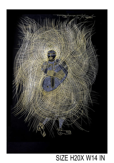 The Surpur Line Art Painting Mixed Media on Paper Unframed (Size: 22 x 16 inches) Artist: Krishna Prakash-Indiehaat