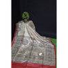 Silkmark Certified Tussar Silk Handloom Handblock Printed Biege Saree with Blouse-Indiehaat