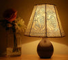 Indiehaat | Misty Flower Kalamkari Handpaited Leather Lamp Shade (11X9 Inch)