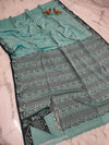 IndieHaat|Cotton Saree runningblouse Green 12% Off