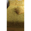 Handcrafted Yellow Aplique Work King Size Double Bed Cover (7.5 Ft X 9 Ft)With 2 Pllow Covers And 2 Cushion Covers-Indiehaat