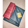 Silkmark Certified Gichcha Tussar Handloom Hand Dyed Blue Saree with Contrast Blouse-Indiehaat