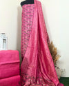 Khadi Silk Printed Suit Rose Pink (Top+Bottom) with Bandhini Dupatta