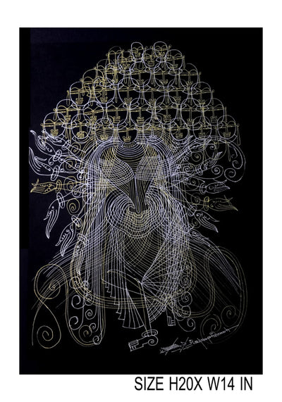 The Surpur Line Art Painting Mixed Media on Paper Unframed (Size: 22 x 16 inches) Artist: Krishna Prakash-Indiehaat