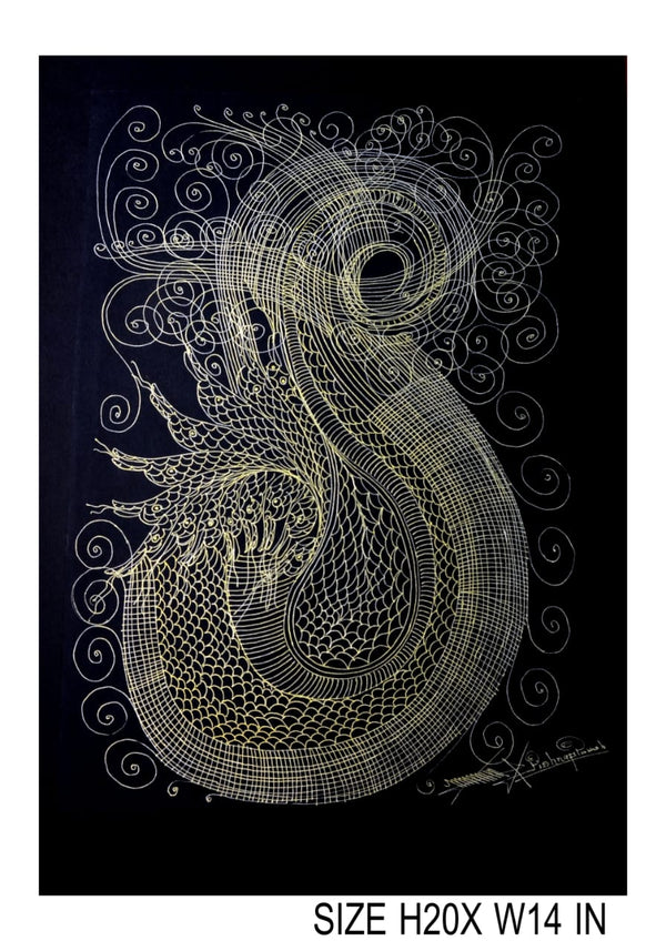 The Surpur Line Art Painting Mixed Media on Paper Unframed (Size: 22 x 16 inches) Artist: Krishna Prakash-Indiehaat