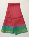 Pure Silk Kota Doria Sarees Mandy Red Colour with running blouse-Indiehaat