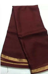 Pure Silk Kota Doria Sarees Lonestar Maroon Color with running blouse-Indiehaat