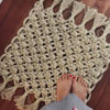 Macrame Door Mat Size: 16X16-Indiehaat