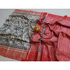 Silkmark Certified Tussar Silk Handloom Handblock Printed Red Saree with Blouse-Indiehaat