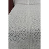 Handcrafted White Aplique Work King Size Double Bed Cover (7.5 Ft X 9 Ft)With 2 Pllow Covers And 2 Cushion Covers-Indiehaat