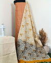 Khadi Silk Plain Suit Peach (Top+Bottom) with Printed Dupatta