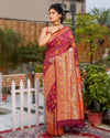 Kashmiri Modal Silk Saree Purple Color with contrast pallu and blouse - IndieHaat