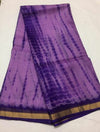 Pure Silk Kota Doria Multi Tye-Dye Sarees Violet Blue Color with running blouse-Indiehaat