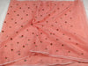 Kota Doria Pink Saree Allover Embroidery with blouse Handcrafted-Indiehaat