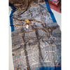 Silkmark Certified Tussar Silk Madhubani Block Print Biege color Saree with Blouse-Indiehaat