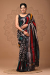 Linen Saree NaturalDye 11% Off - IndieHaat