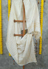 Katan Silk Banarasi Brocade Dupatta White Color - IndieHaat