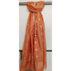 Hand Dyed Slub Linen Orange Dupatta-Indiehaat