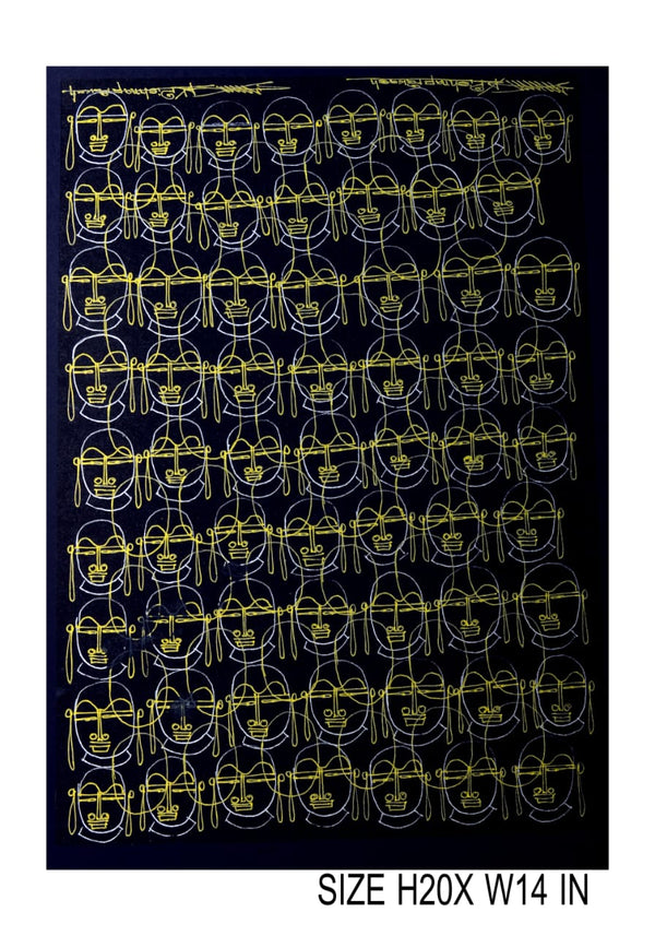 The Surpur Line Art Painting Mixed Media on Paper Unframed (Size: 22 x 16 inches) Artist: Krishna Prakash-Indiehaat