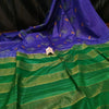 Silkmark Certified Eri Silk Digital Embroidered Blue Saree with Running Blouse-Indiehaat