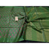 Silkmark Certified Eri Silk Embroidered Green Saree with Running Blouse-Indiehaat