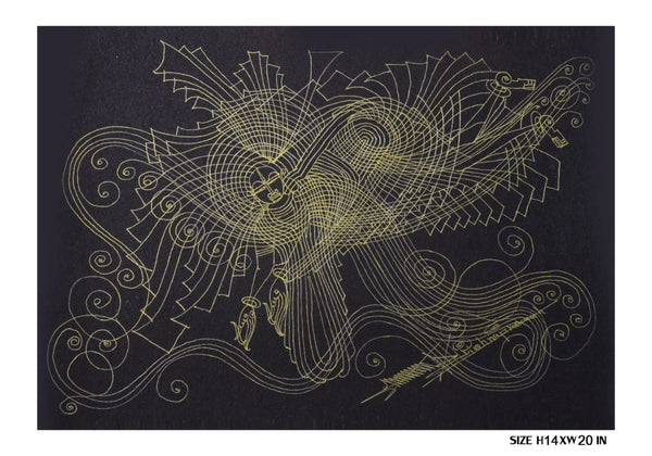 The Surpur Line Art Painting Mixed Media on Paper Unframed (Size: 22 x 16 inches) Artist: Krishna Prakash-Indiehaat