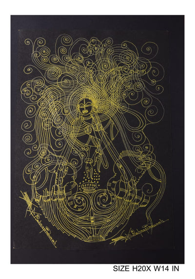 The Surpur Line Art Painting Mixed Media on Paper Unframed (Size: 22 x 16 inches) Artist: Krishna Prakash-Indiehaat