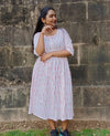 Pure Cotton Dress Ikkat Design Blue 25% Off - IndieHaat