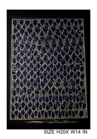 The Surpur Line Art Painting Mixed Media on Paper Unframed (Size: 22 x 16 inches) Artist: Krishna Prakash-Indiehaat