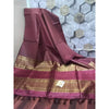 Silkmark Certified Pure Eri Silk Wine Colour Saree with Running Blouse-Indiehaat