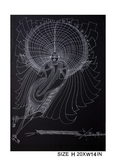 The Surpur Line Art Painting Mixed Media on Paper Unframed (Size: 22 x 16 inches) Artist: Krishna Prakash-Indiehaat